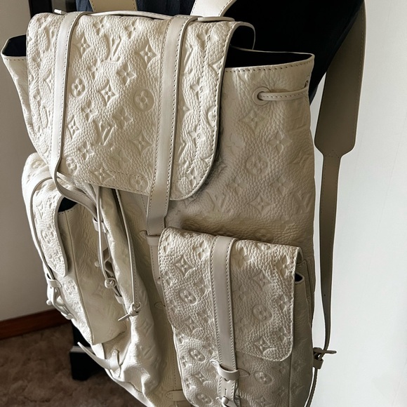 Louis Vuitton Christopher Empreinte White Backpack - Picture 1 of 10